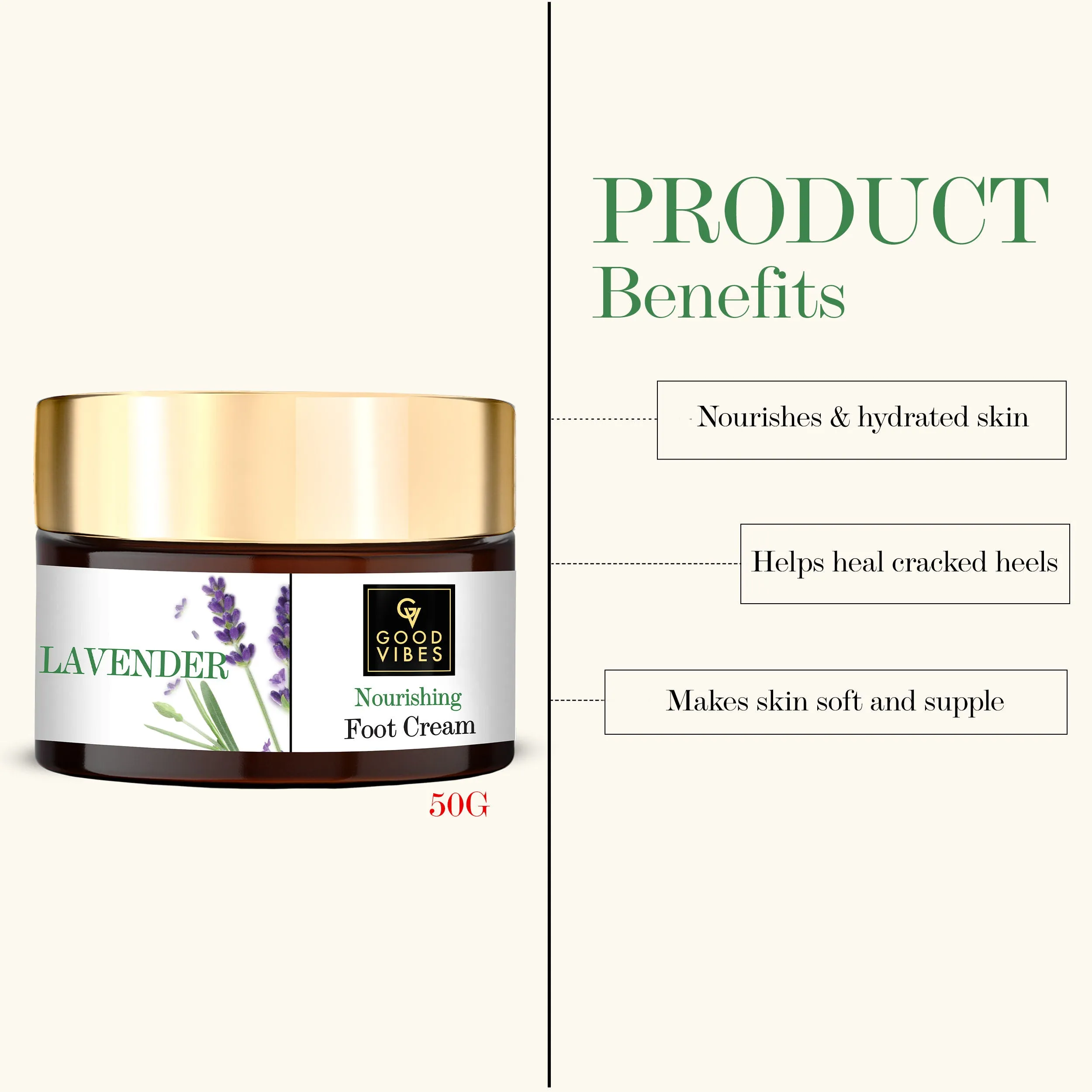Good Vibes Nourishing Foot Cream - Lavender (50 gm)