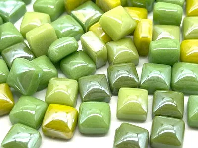 Green Mix Gloss Glass Tiles 1cm