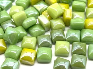 Green Mix Gloss Glass Tiles 1cm
