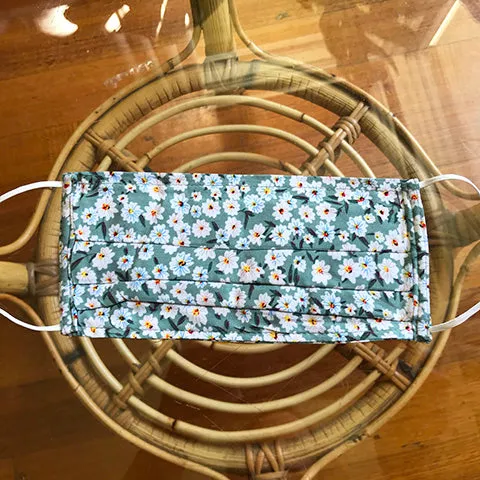 Grey Daisy Face Mask - Adult