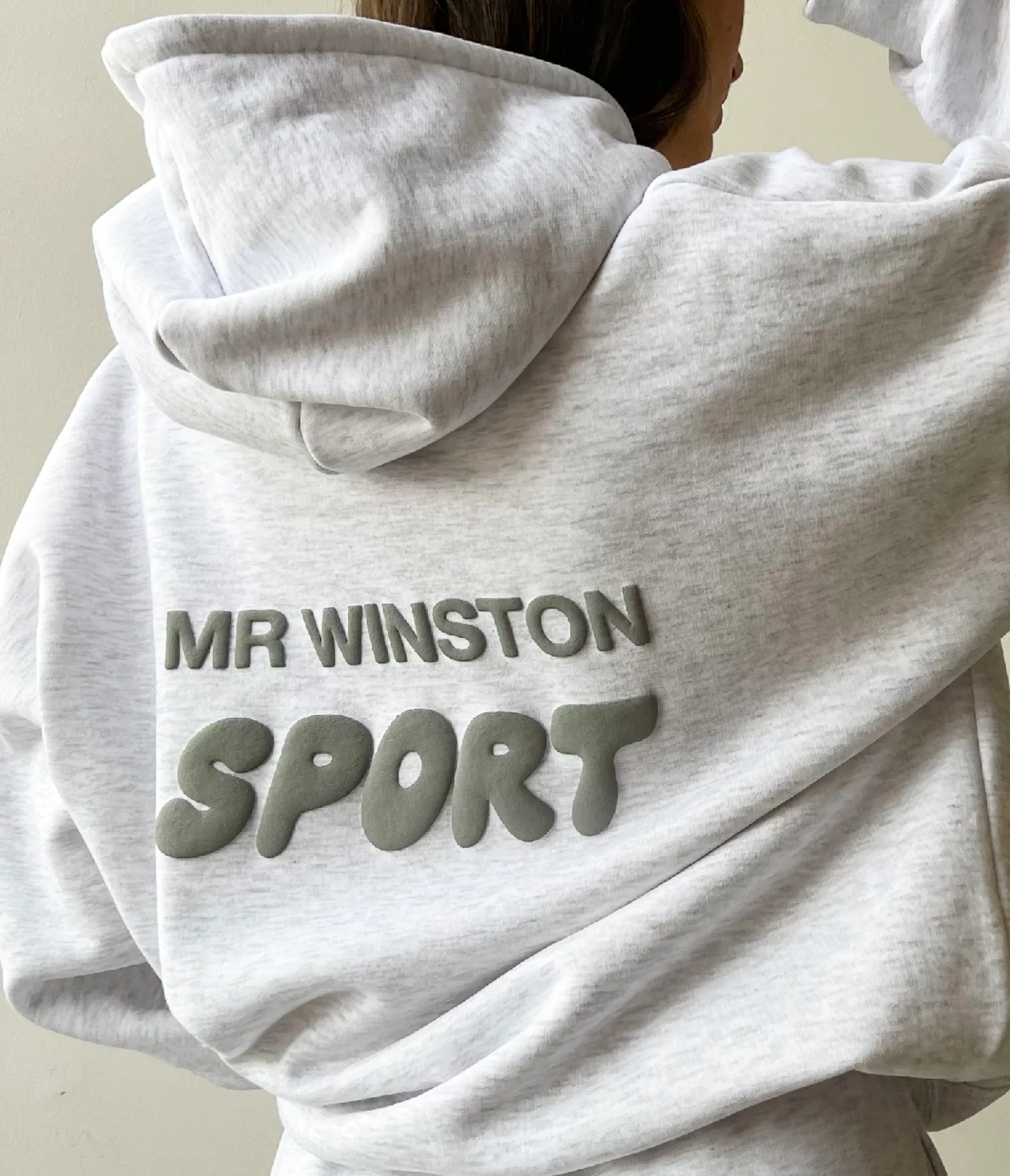 Grey Puff Hooded Sweat