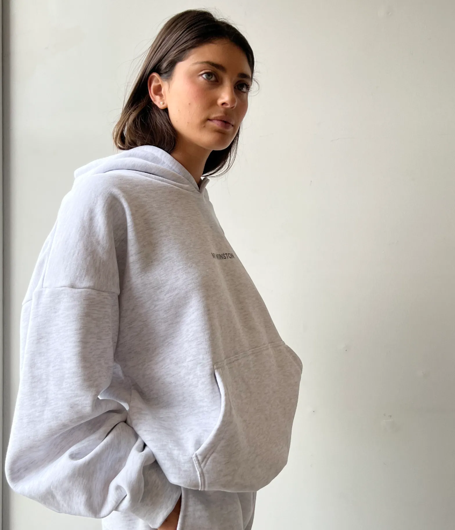 Grey Puff Hooded Sweat