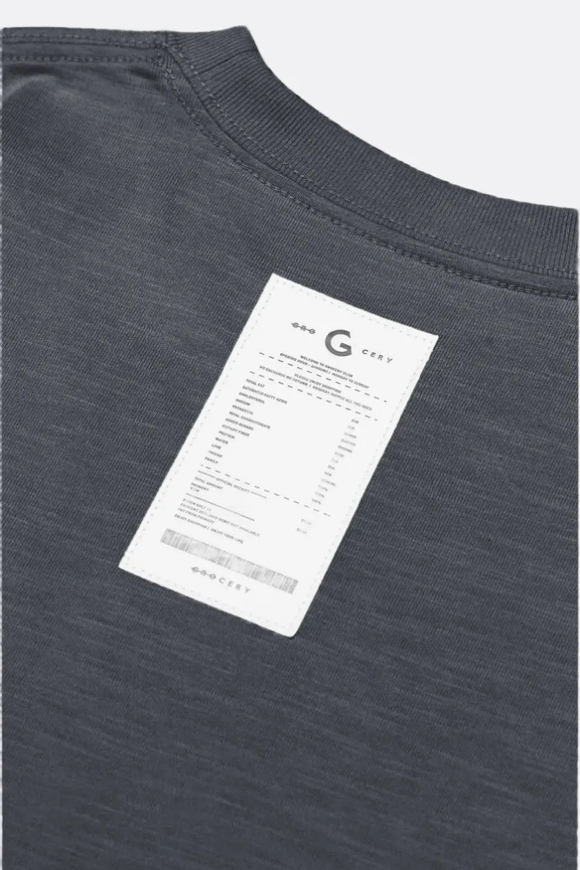 GROCERY KIDS MINI INVOICE TEE/ CHARCOAL
