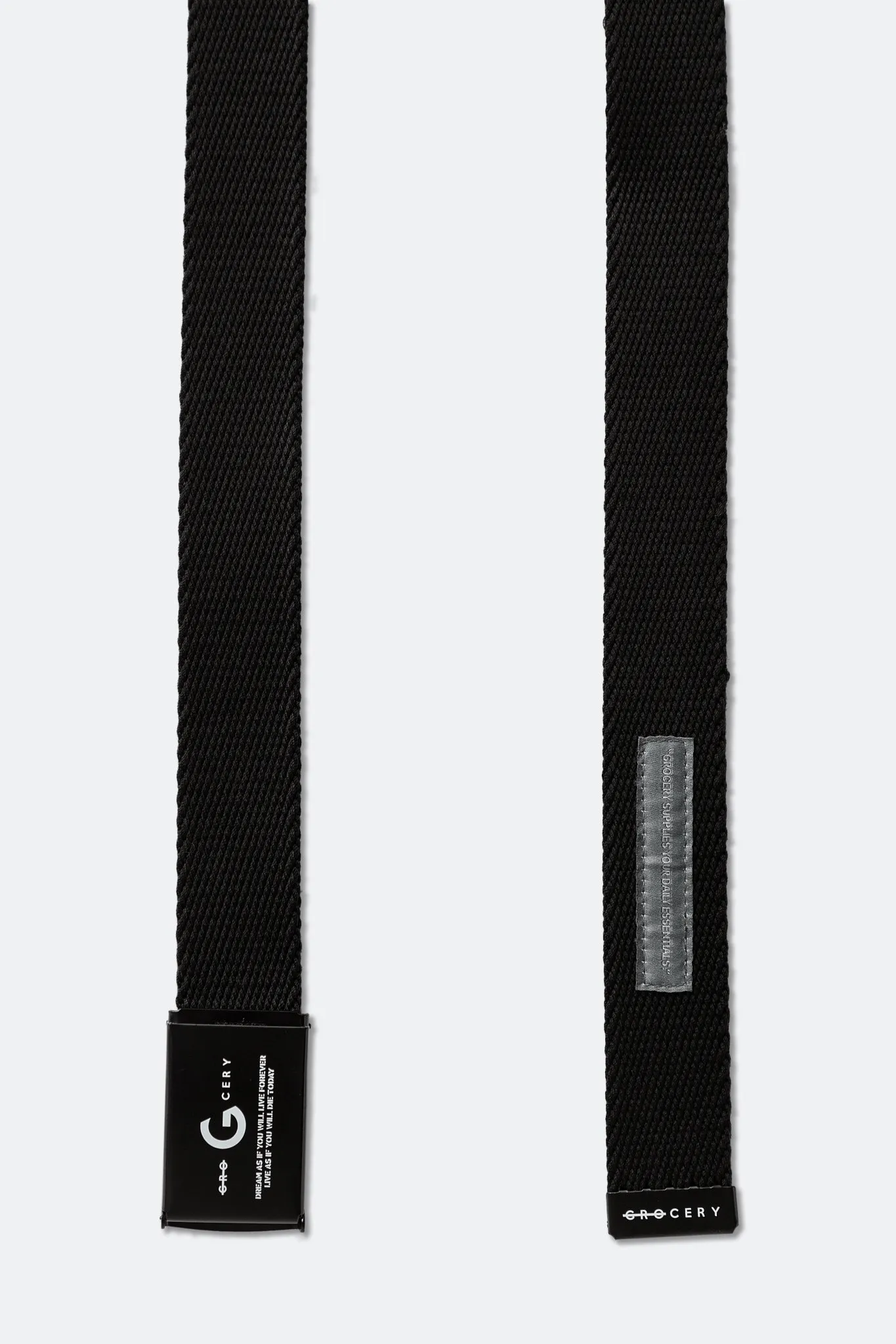 GROCERY SLOGAN WEB BELT/ BLACK