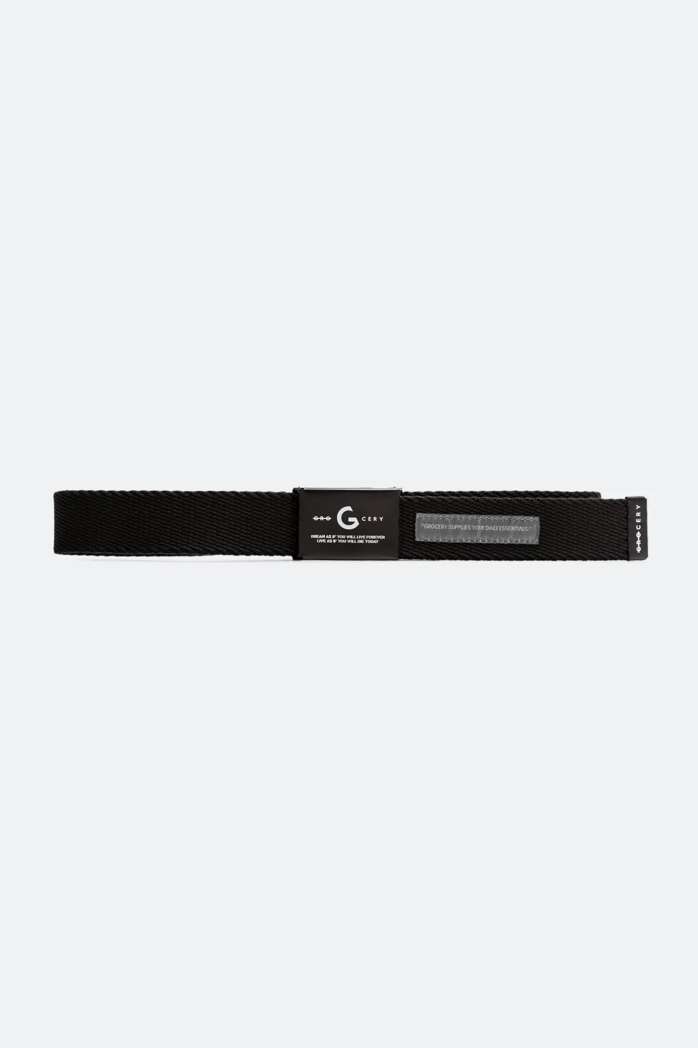 GROCERY SLOGAN WEB BELT/ BLACK