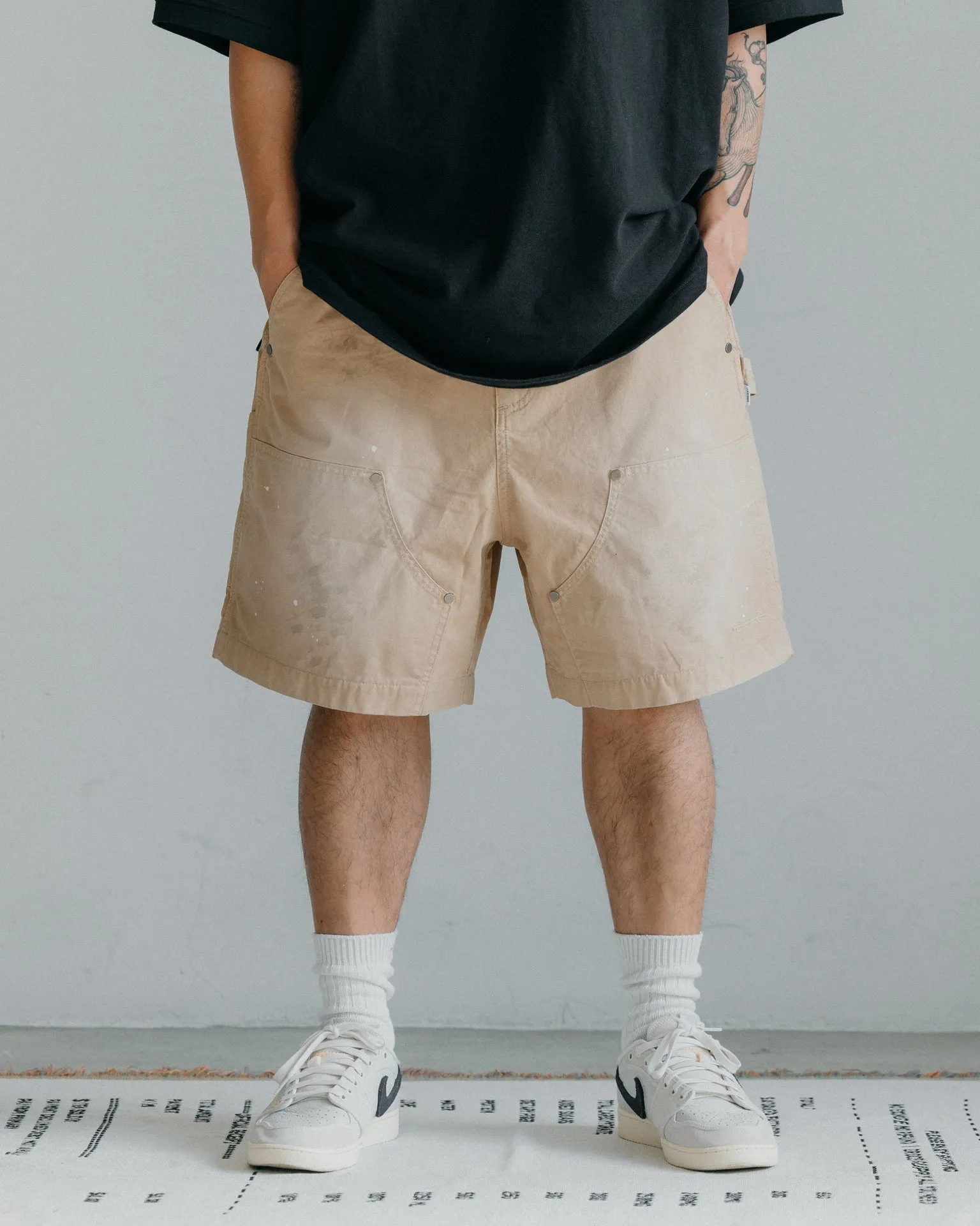 GROCERY SP-010 DOUBLE KNEE VINTAGE WORKER SHORTS/ BEIGE
