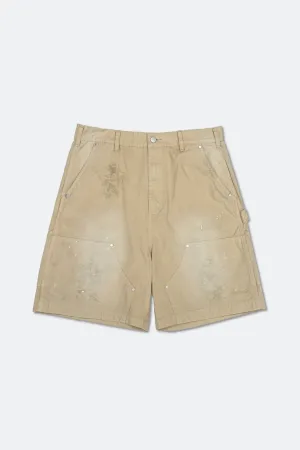 GROCERY SP-010 DOUBLE KNEE VINTAGE WORKER SHORTS/ BEIGE