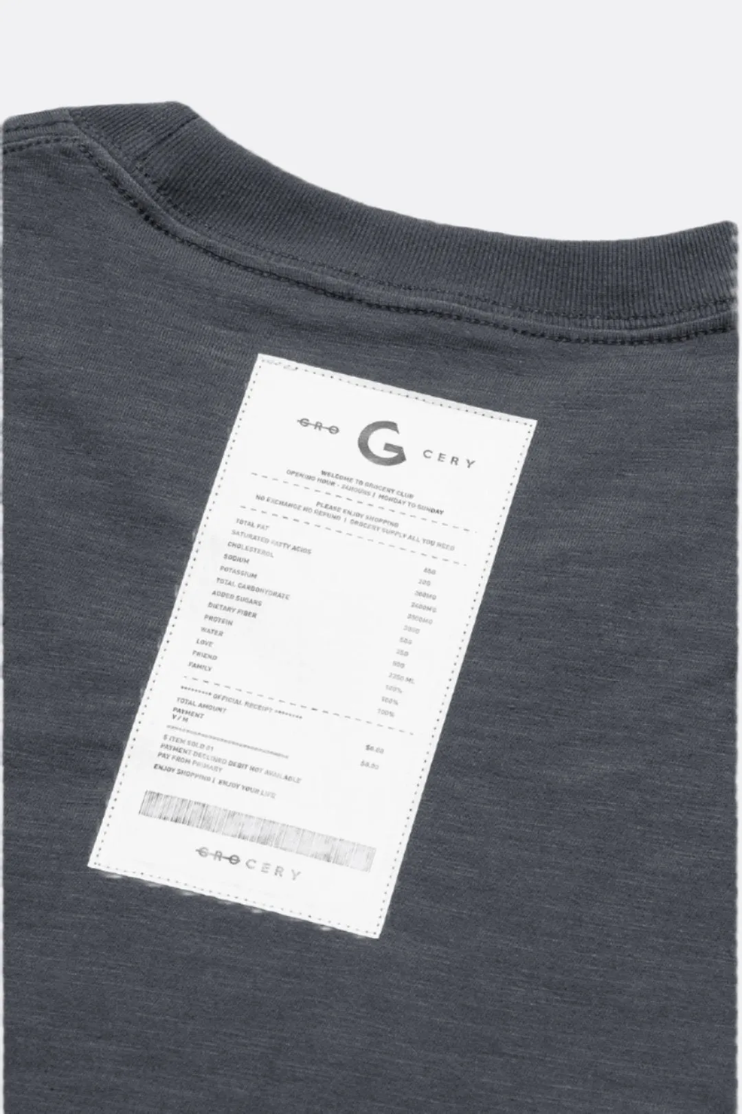 GROCERY TEE-001 INVOICE/ CHARCOAL