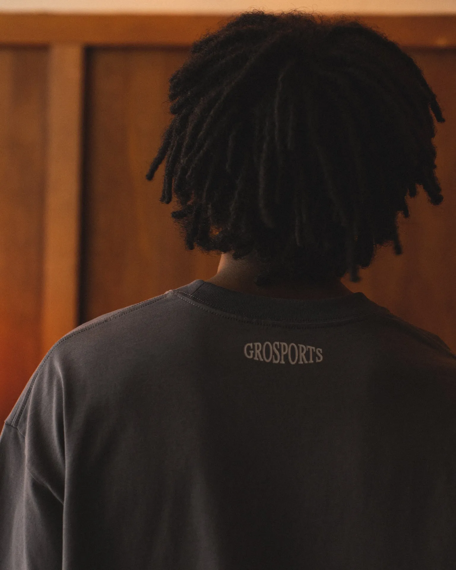GROSPORTS BASEBALL COLLEGE T-SHIRT/ DARK GREY