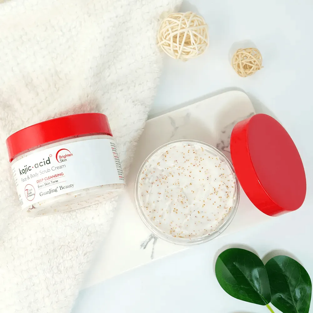Guanjing Beauty Kojic Acid Face & Body Scrub Cream - 320g