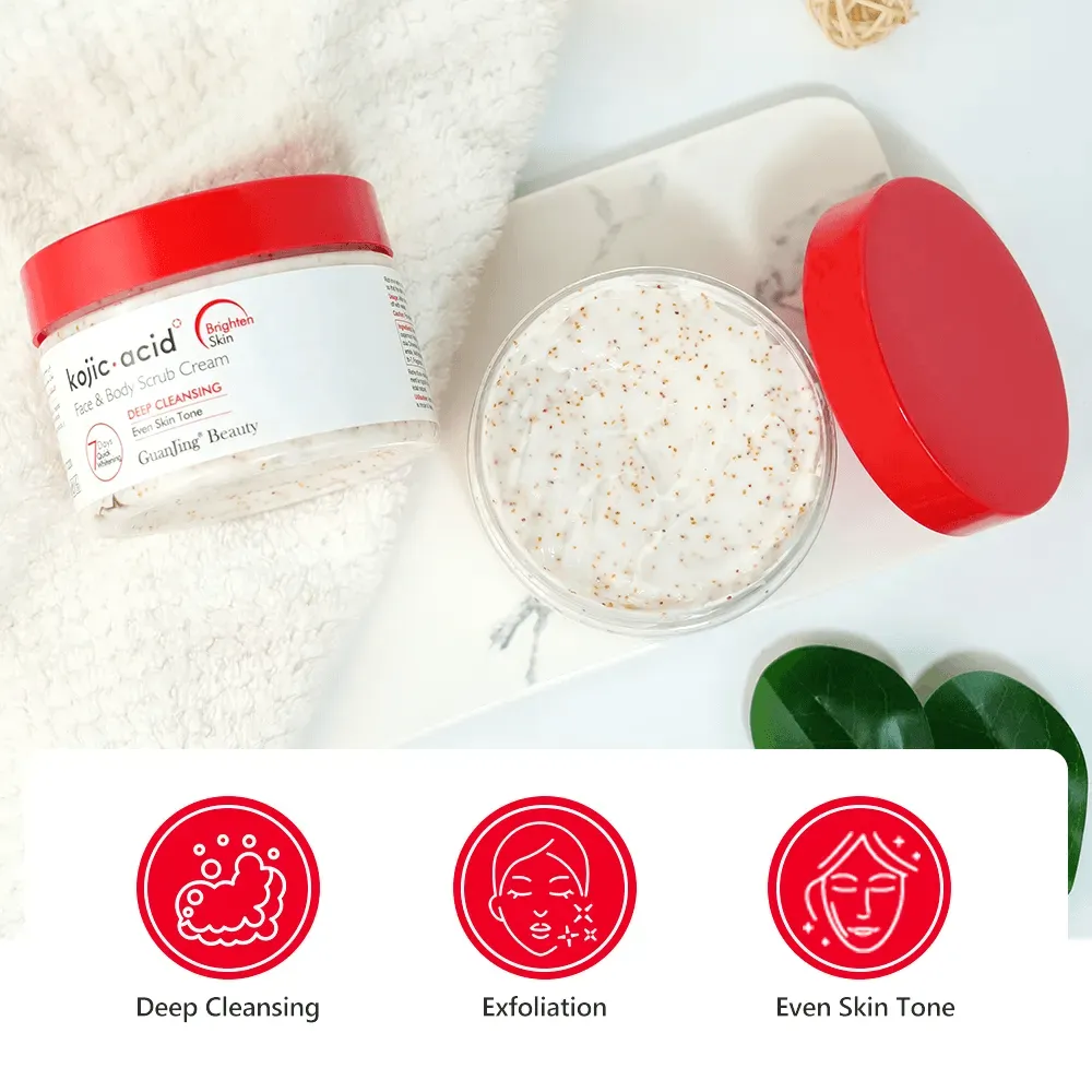 Guanjing Beauty Kojic Acid Face & Body Scrub Cream - 320g