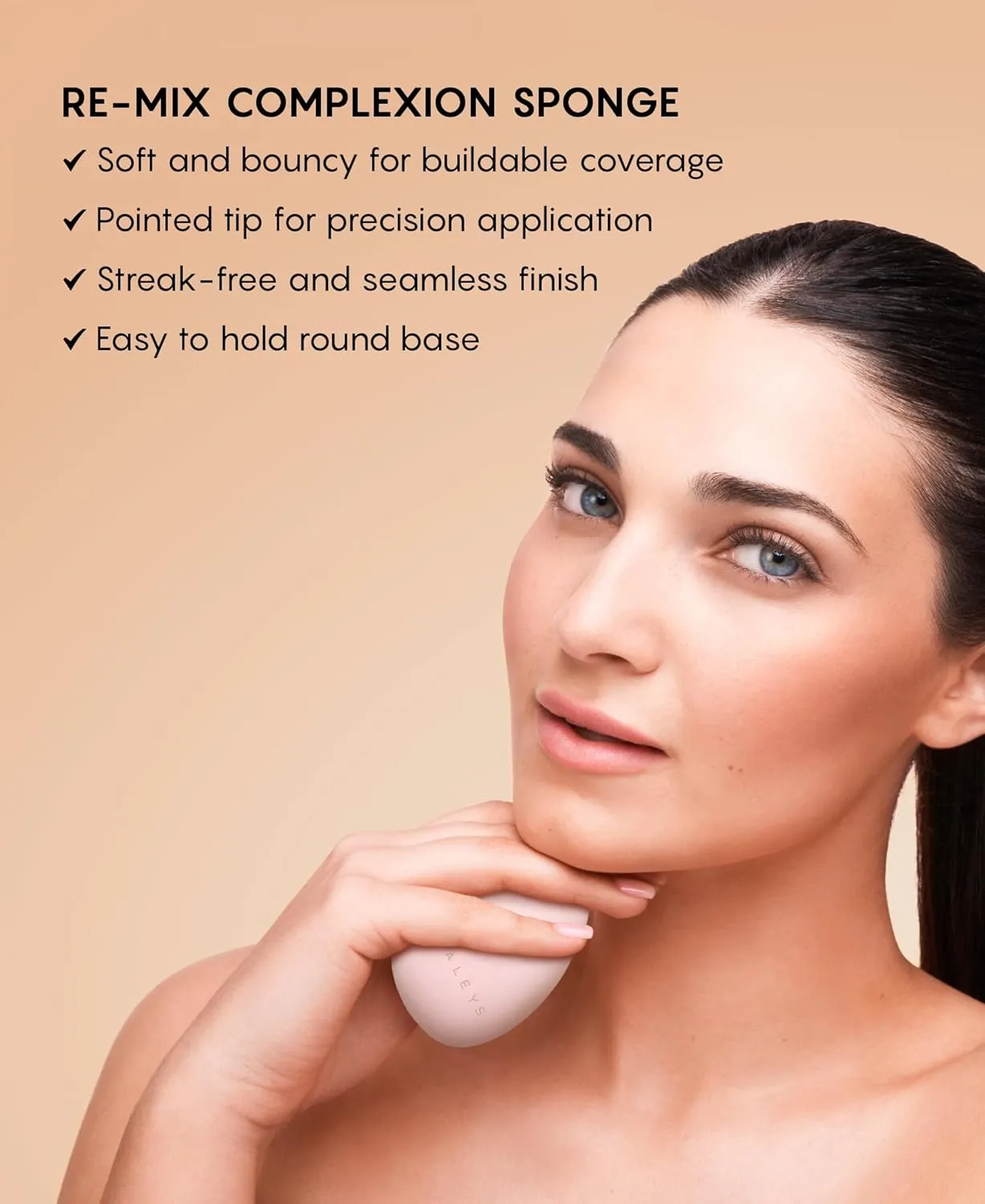 HALEYS Remix Complexion Sponge Vegan, Cruelty-Free Makeup Sponge Blender - Apply Liquid, Cream or Powder Foundation for a Precise, Streak-Free Finish (Pink)