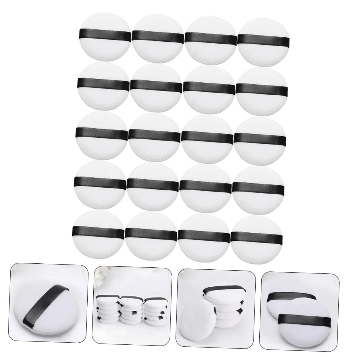 Hemoton 20pcs Fluffy Makeup Powder Puff for Girls Soft Cosmetic Applicators for Loose Powder and Foundation Compact Design for Home and Salon Use Skin-friendly and Comfortable
