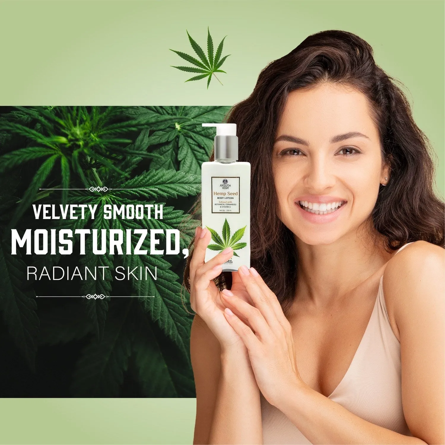 Hemp Seed Body Lotion with Botanical Ceramides &amp; Vitamin E for Deeply Hydrated Skin Net qty.- 250ml