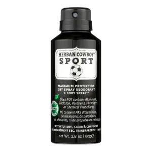 Herban Cowboy Sport Spray Dry Deodorizer, 2.8 Oz.