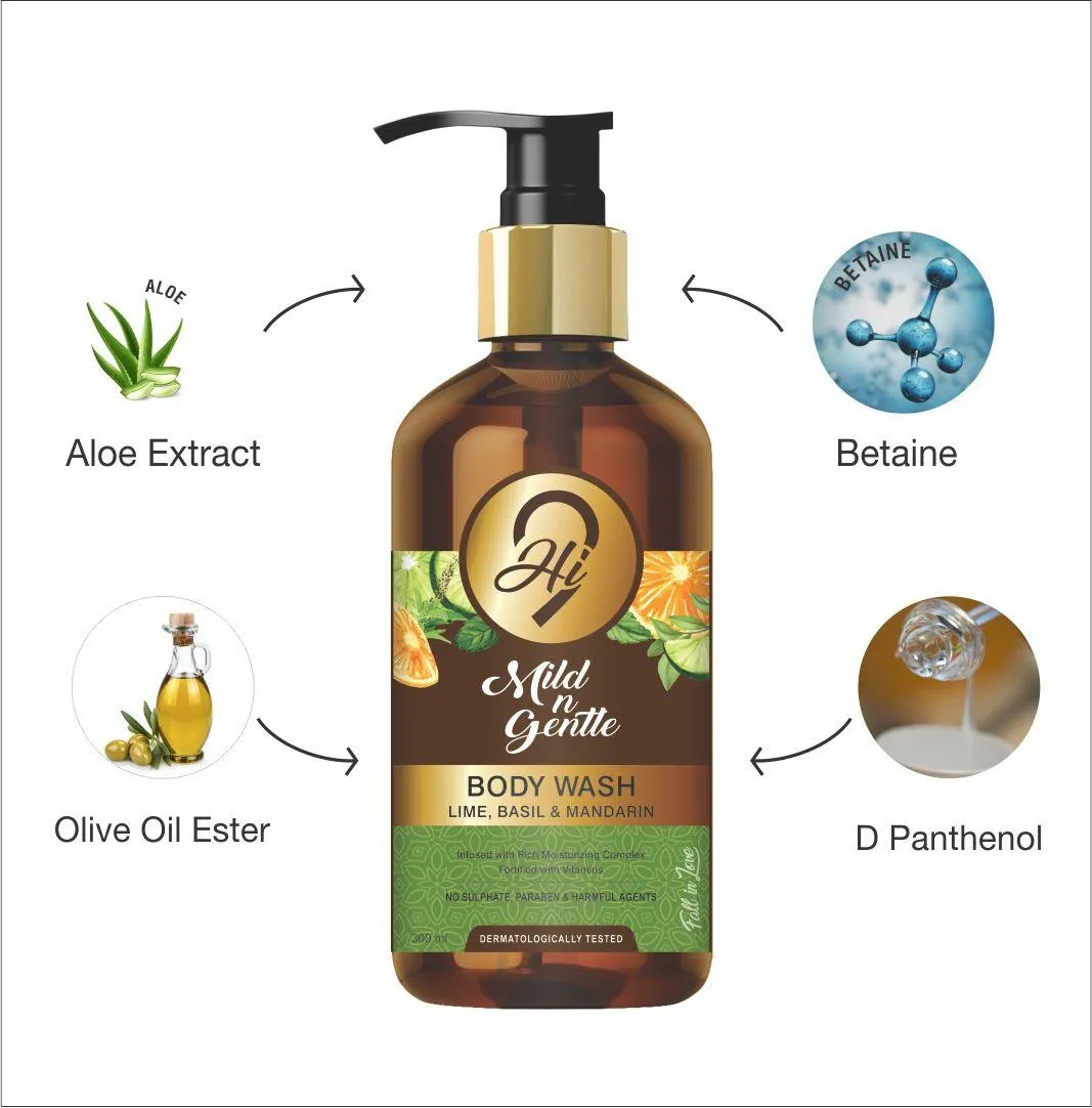 Hi9 Mild n Gentle Body Wash Mild Lime Basil Mandarin 300ML