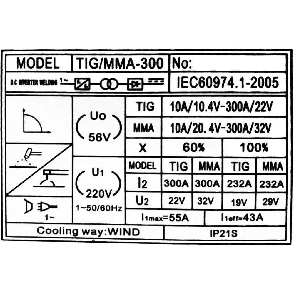 Hokage 2in1 TIG/MMA 300 DC Inverter Welding Machine