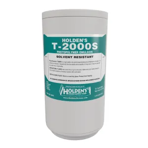 Holden's Screen Supply T-2000S Pure Photopolymer Emulsion | Solvent & Water Resistant Pure SBQ Emulsion for High-Quality Best Inks Screen Printing