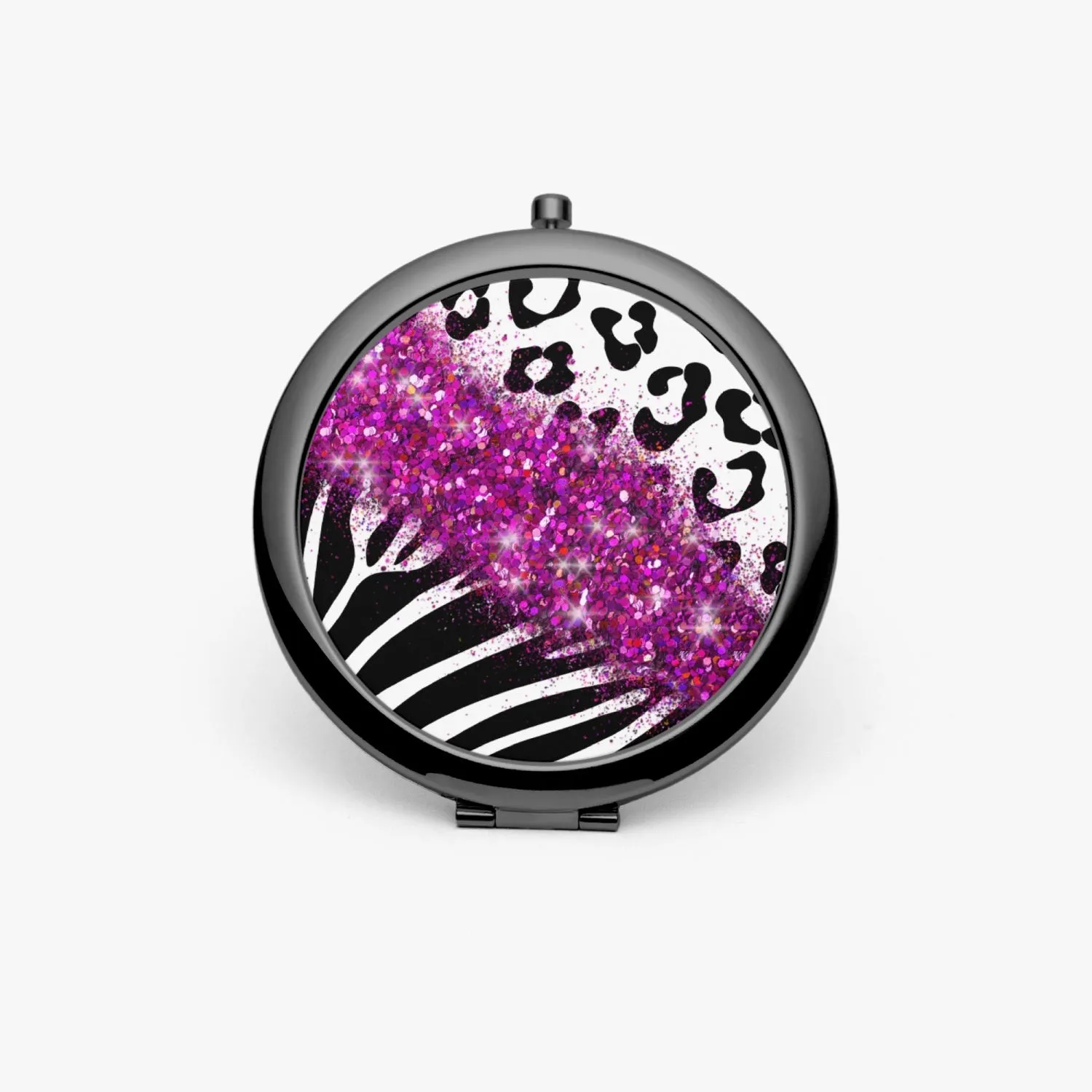 Hot Pink Glitter | Compact Mirror