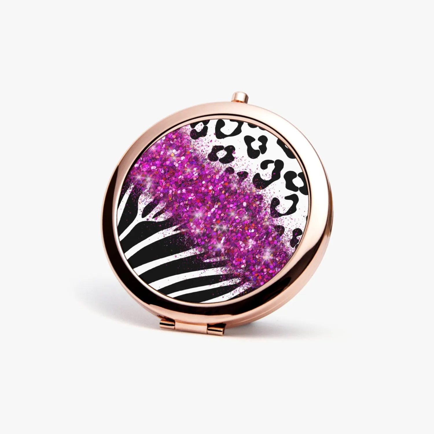 Hot Pink Glitter | Compact Mirror