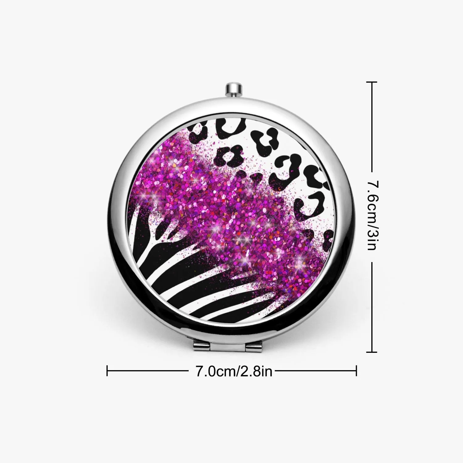 Hot Pink Glitter | Compact Mirror