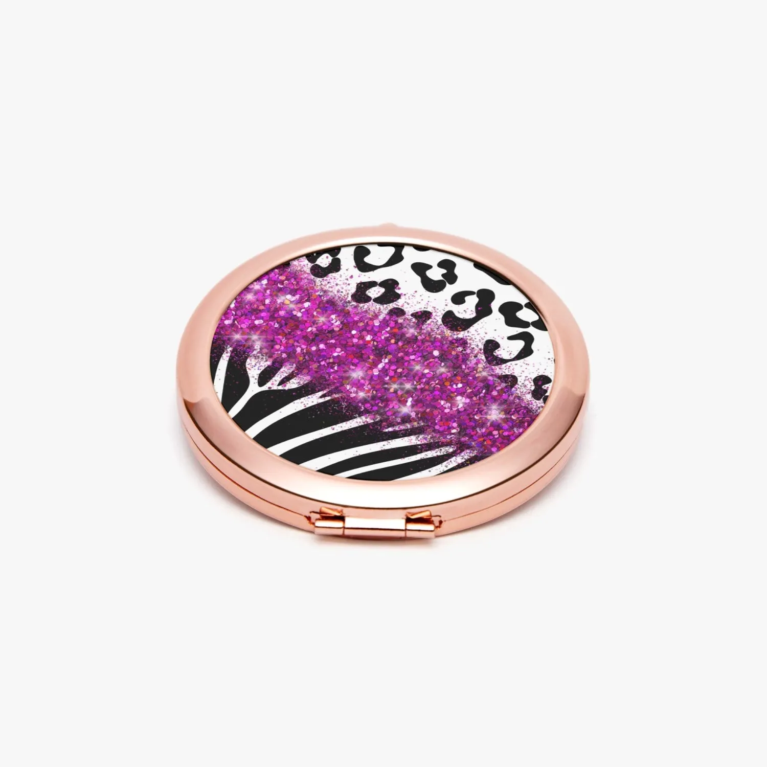 Hot Pink Glitter | Compact Mirror