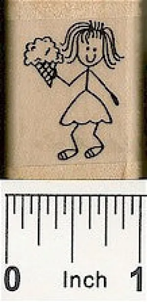 Ice Cream Gal Rubber Stamp 2485D