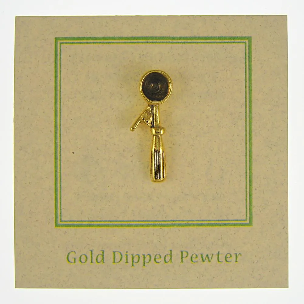 Ice Cream Scoop Gold Lapel Pin