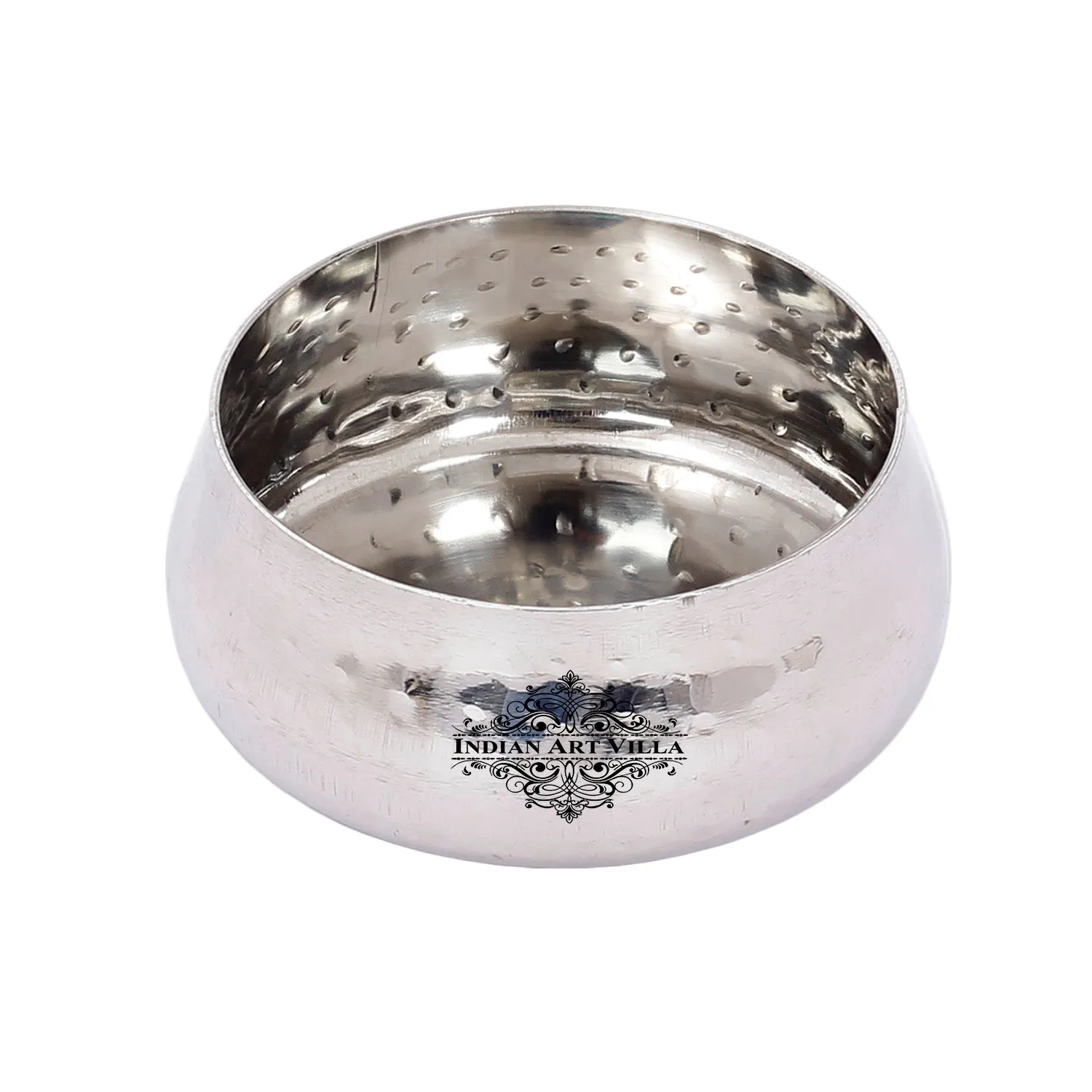 Indian Art Villa Elegant Steel Curved Bowl – Perfect for Every Celebration | Home | Hotel | Restaurant