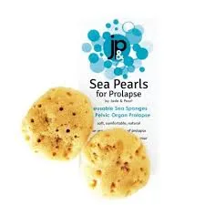 JADE & PEARL Sea Pearl Reusable Prolapse Sponge or Menstrual Sponge - XL   Firm (2 Pack)