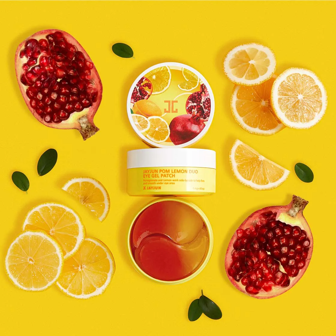JAYJUN Pom Lemon Duo Eye Gel patch شرائح العين المزدوجة بالليمون والرمان
