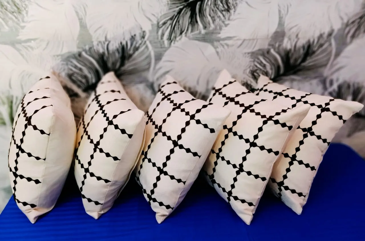 JDX Designer cushion Cover Set Of 5  for sofa and Living Room (16x16 Inches)