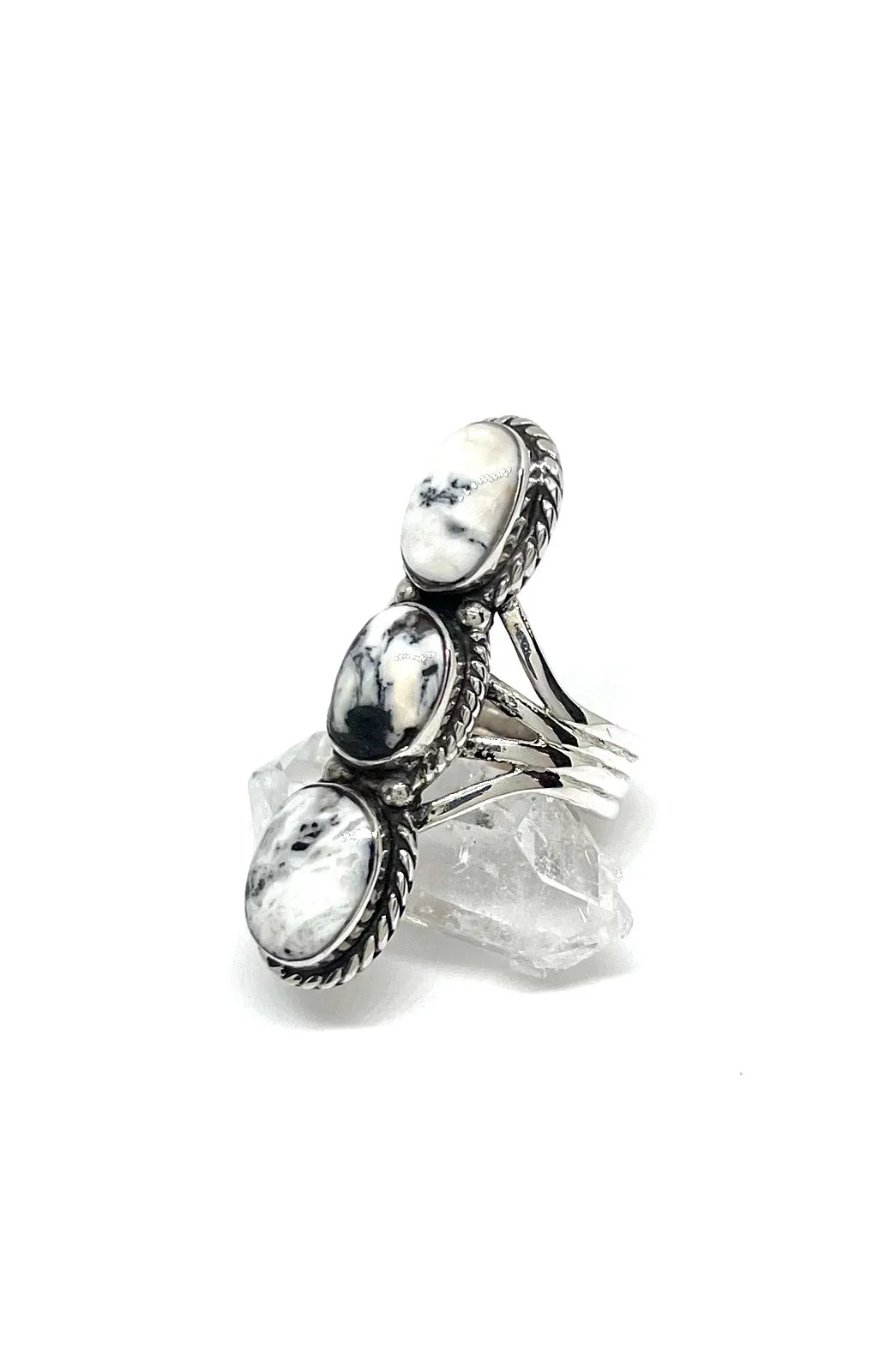 John King White Buffalo Statement Ring (Size 7)