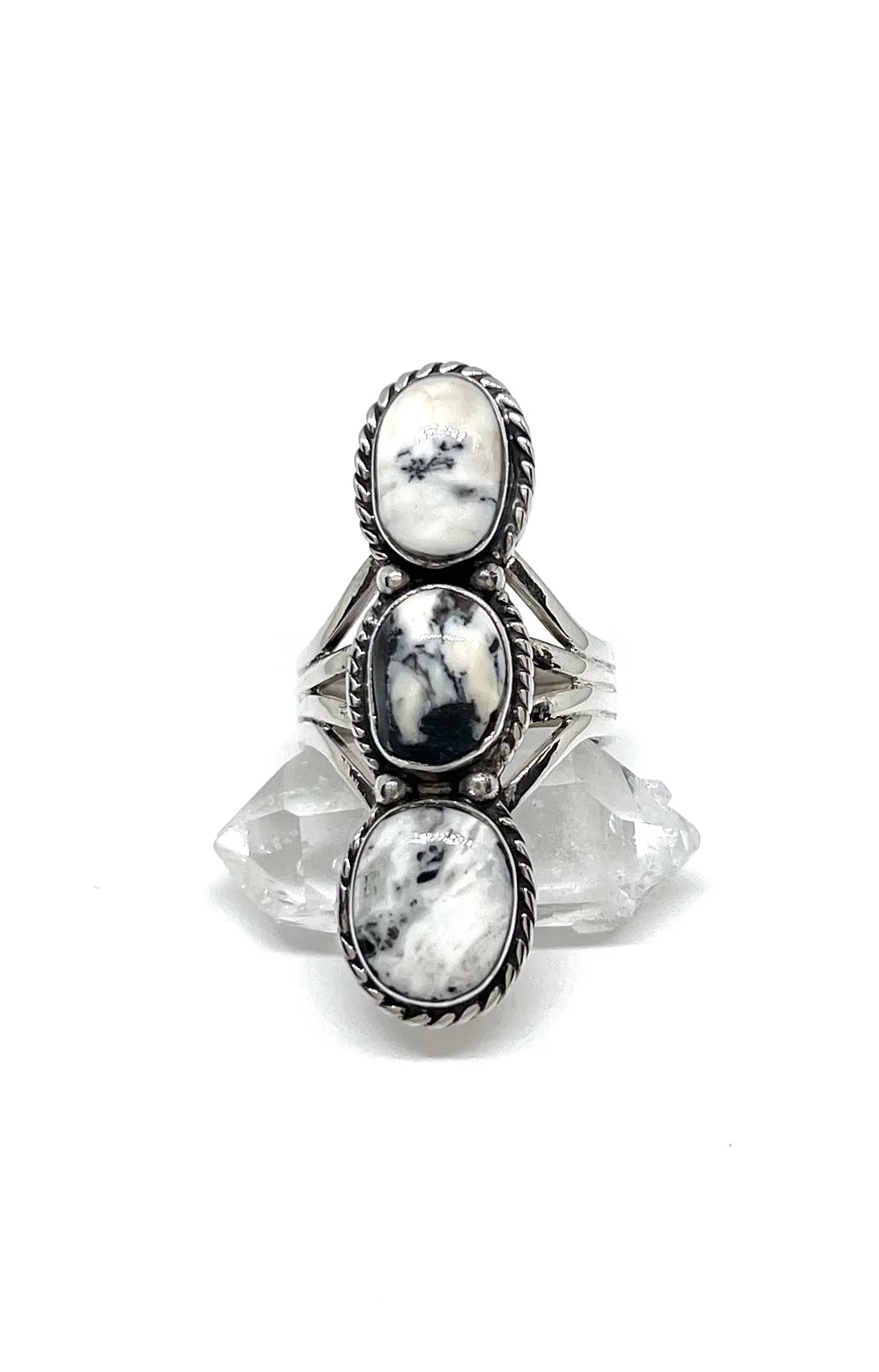 John King White Buffalo Statement Ring (Size 7)