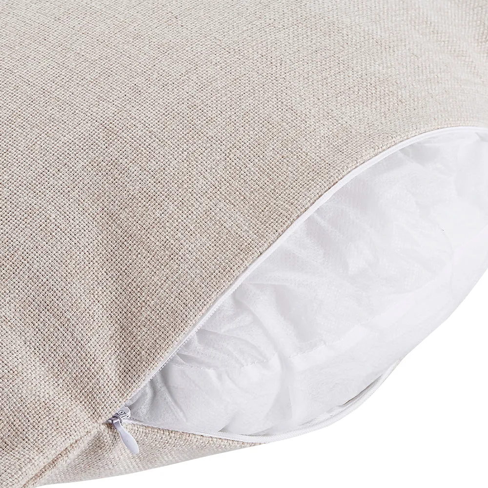 Jungle White Cotton Linen Cushion Covers in 3 Sizes (FWS)