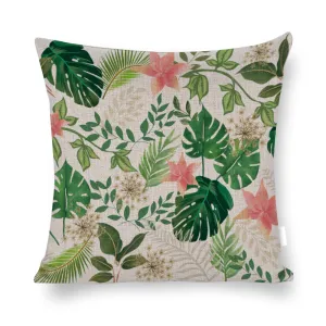 Jungle White Cotton Linen Cushion Covers in 3 Sizes (FWS)