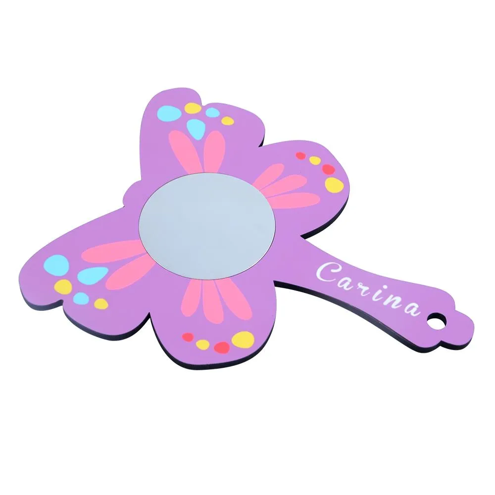 Kids MDF Handheld Mirror - Butterfly