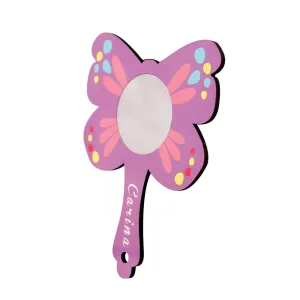 Kids MDF Handheld Mirror - Butterfly