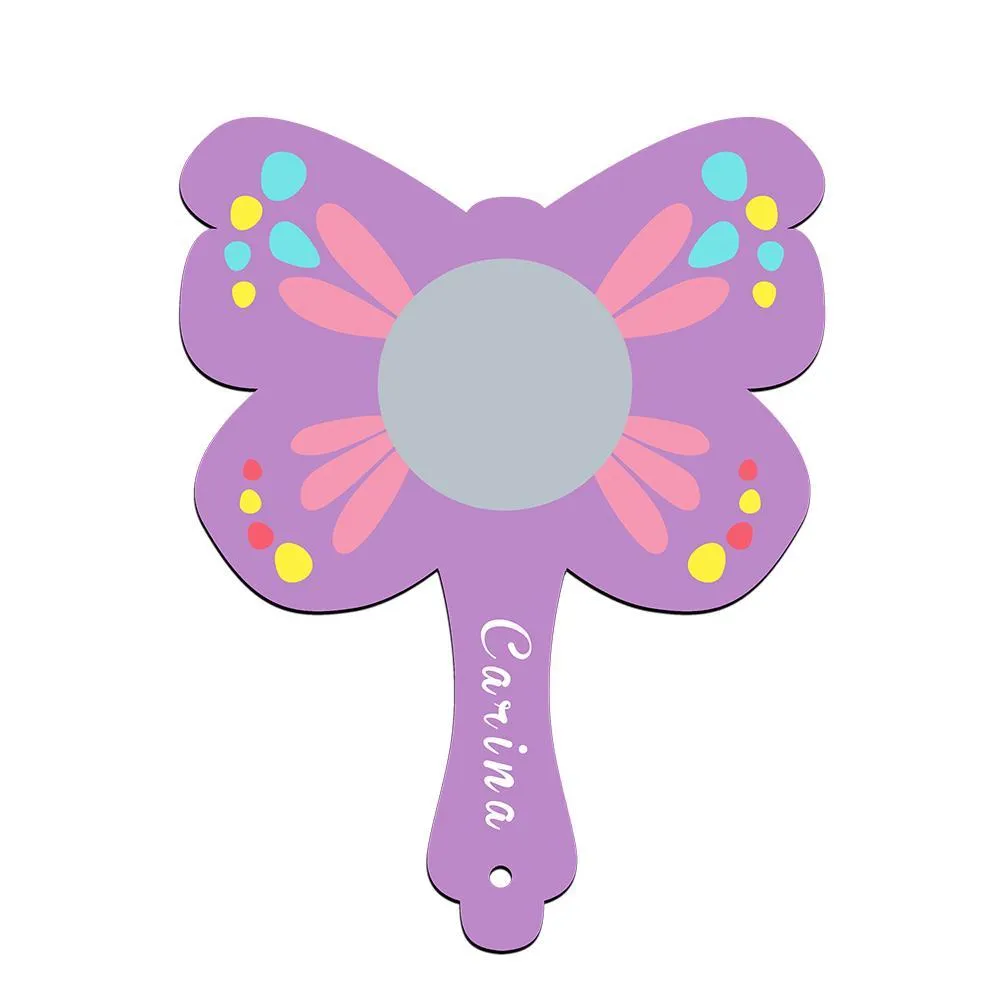 Kids MDF Handheld Mirror - Butterfly