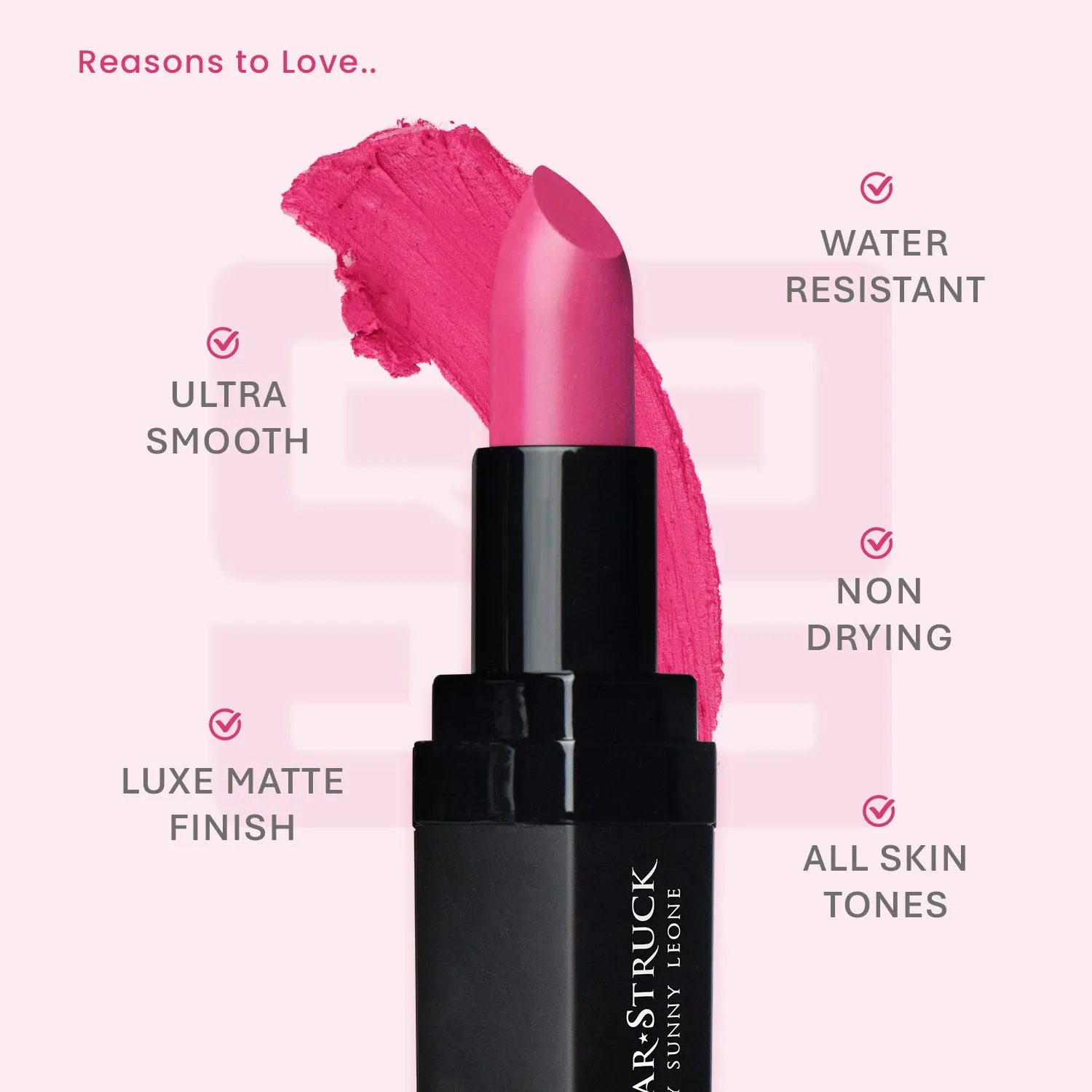 Kiss Me Pink - Luxe Matte Lipstick, Pink | 4.2gms