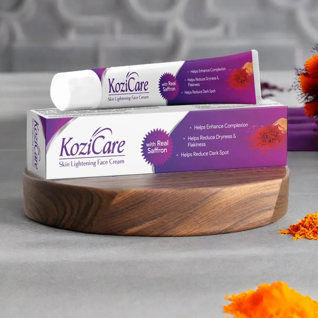 Kozicare Kojic Acid Cream | Glutathione Cream | Saffron Face Cream | Tan Removal Cream | Face Cream for Glowing Skin | Non-Greasy & Lightweight | Face Cream for Men & Women - 15 g