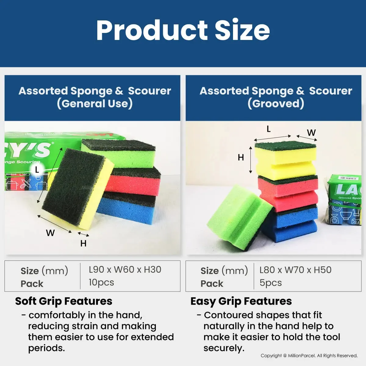 Lacy’s Assorted Sponge & Scourer | Soap Pads | Scrub Pads