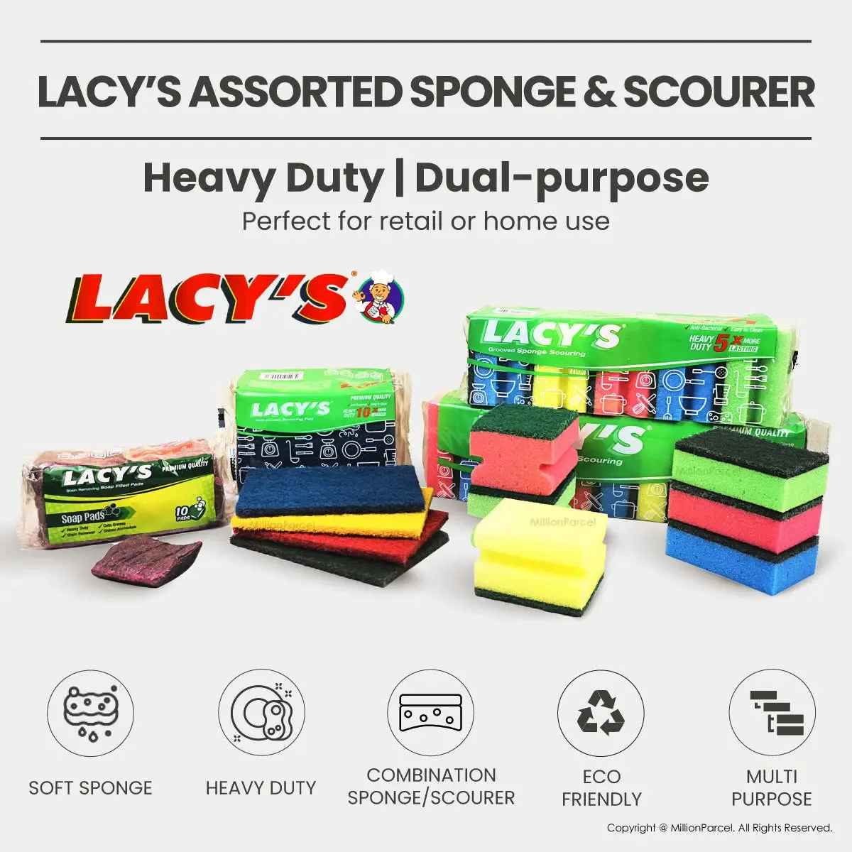 Lacy’s Assorted Sponge & Scourer | Soap Pads | Scrub Pads