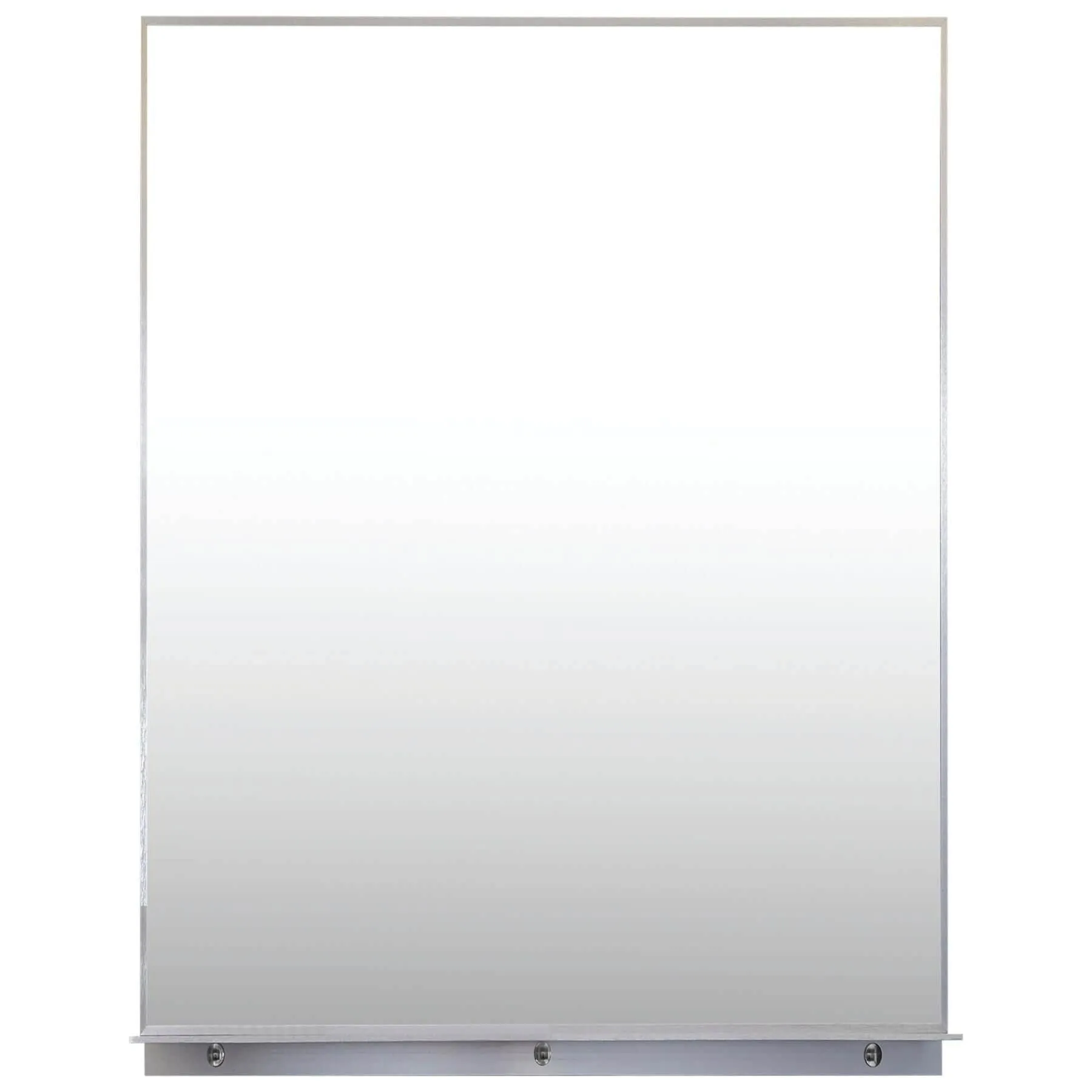 Lexi 24"W x 32"H Rectangular Framed Mirror with Integrated Shelf in Brushed Nickel