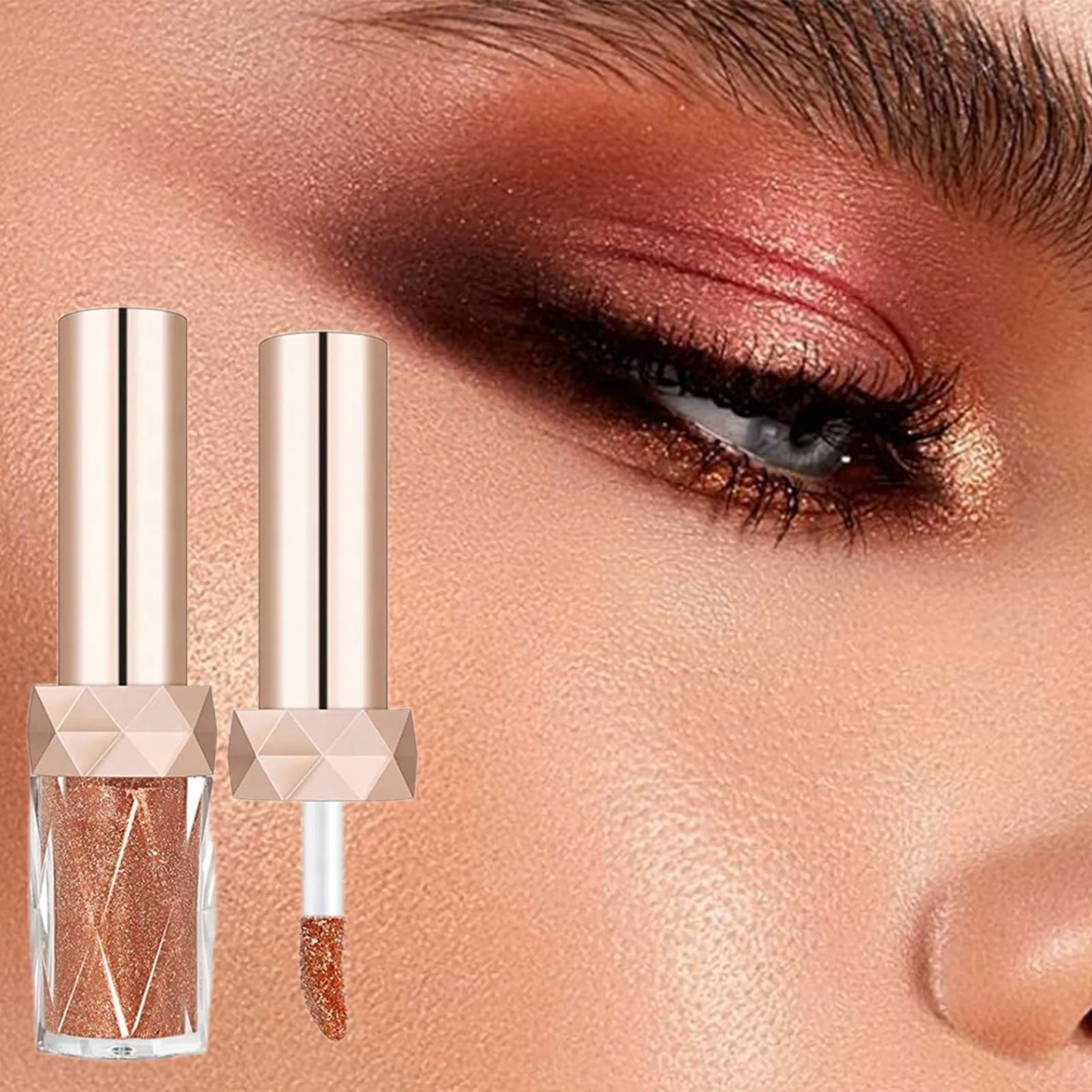 Liquid Glitter Eyeshadow Sparkling Metallic High-pigmented Eyeshadow Set Long-wearing Liquid Glitter Blush Eyebrow Shadow With 6