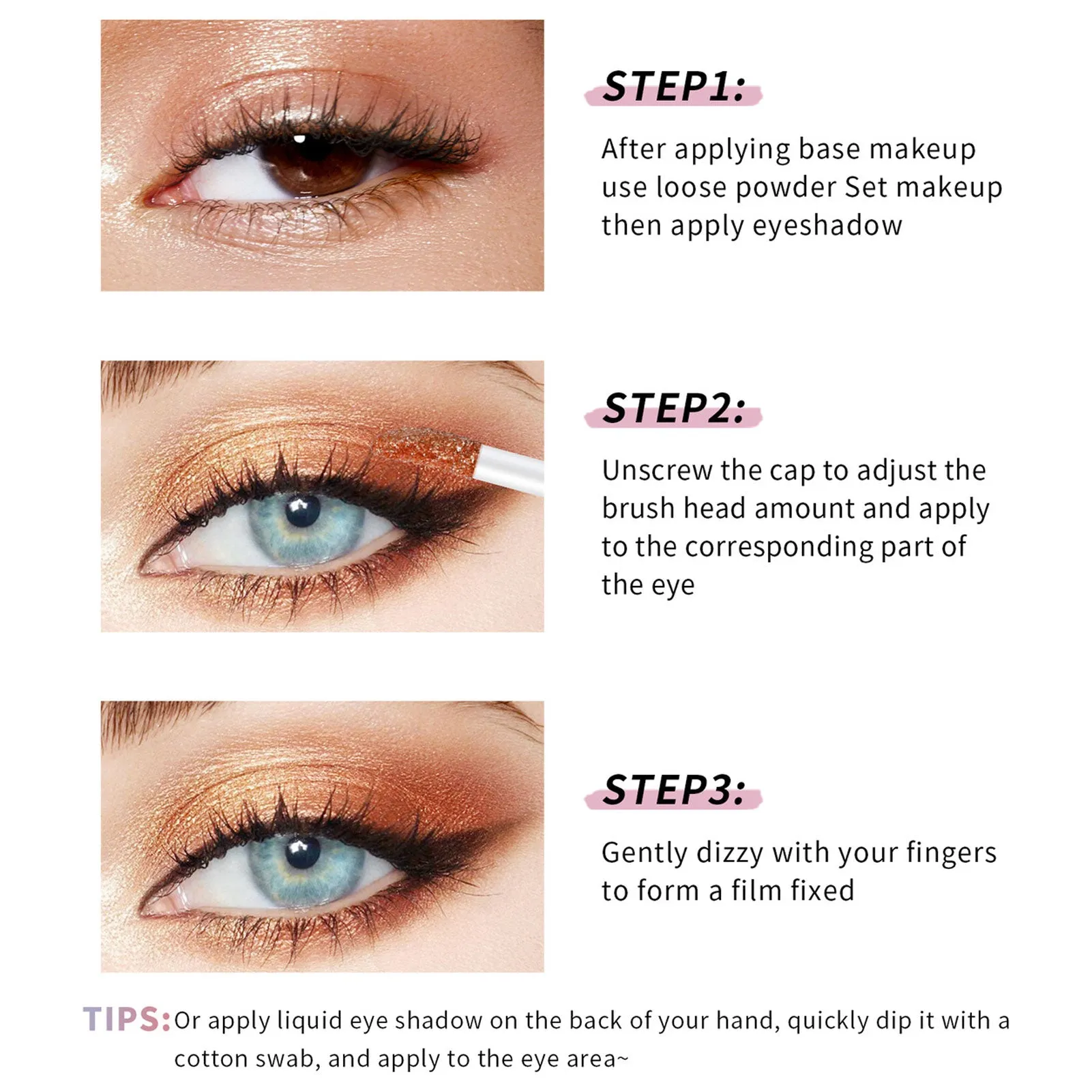 Liquid Glitter Eyeshadow Sparkling Metallic High-pigmented Eyeshadow Set Long-wearing Liquid Glitter Blush Eyebrow Shadow With 6