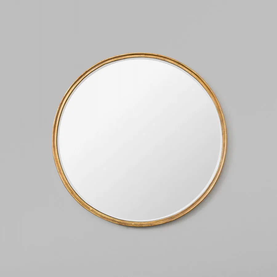 Looking Glass Round Mirror Antique Gold 76cm Custom Order 2-8 Weeks