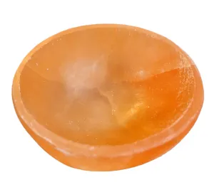 Luna Energy Infused Peach Round Selenite Charging Cleansing Bowl 8cm