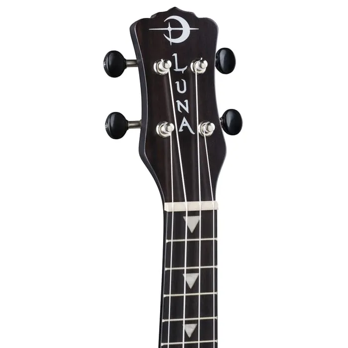 Luna VINTAGE Mahogany Soprano Ukulele (Black Satin)