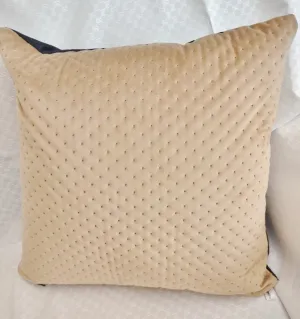 Luxury Camel Beige Quilted Dots Velvet Pillowcase 40x40cm  Zippered